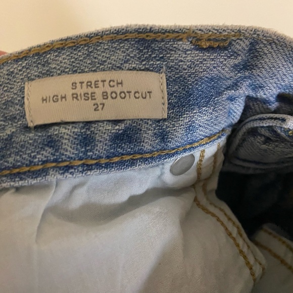 Pacsun Blue jeans Stretch High rise Bootcut Size 27 Raw Hem Faded - Picture 6 of 8